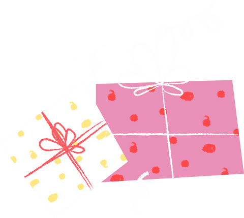 whimsical chalk sketch gift boxes with polka dots and ribbons on transparent - Download Free Stock Videos Pikwizard.com