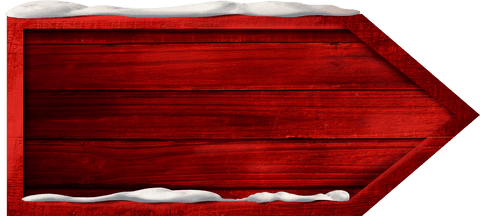 Transparent Winter Arrow Signboard with Snowy Edges