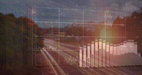 Data Analytics Overlay on Urban Landscape Concept