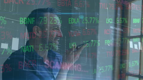 Businessman Discussing Financial Markets Through Mobile Device