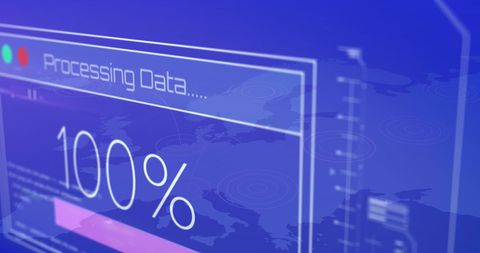 Digital Data Processing Interface Over World Map Background - Download Free Stock Images Pikwizard.com