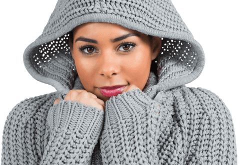 Cozy Winter Charm with Thick Knitwear and Hoodie