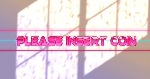 Retro typography please insert coin vintage design