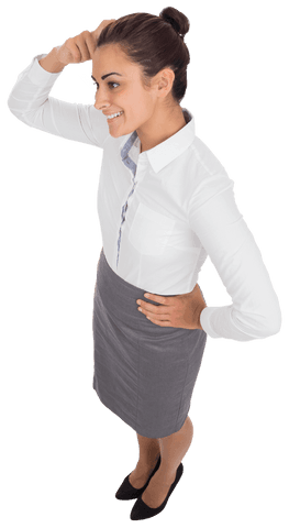 happy hispanic businesswoman scratching head on transparent background - Download Free Stock Videos Pikwizard.com