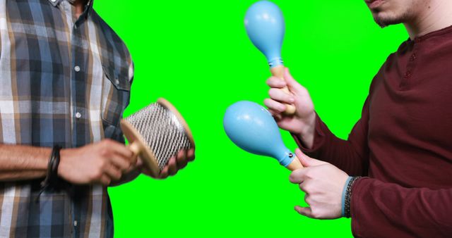 Musicians Playing Hand Percussion Instruments on Green Screen Background - Download Free Stock Images Pikwizard.com