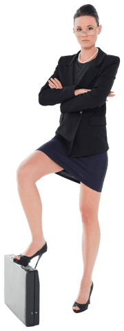 confident businesswoman in suit with briefcase on transparent background - Download Free Stock Videos Pikwizard.com