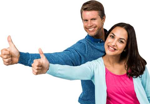 Cheerful Couple Showing Thumbs Up on Transparent Background - Download Free Stock Videos Pikwizard.com