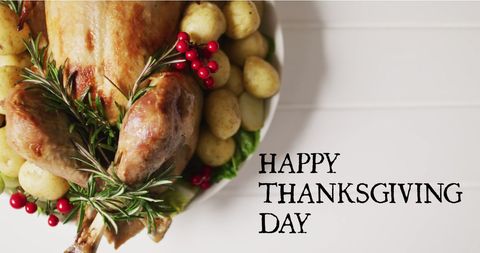 Thanksgiving Turkey with Potatoes and Berries - Download Free Stock Images Pikwizard.com