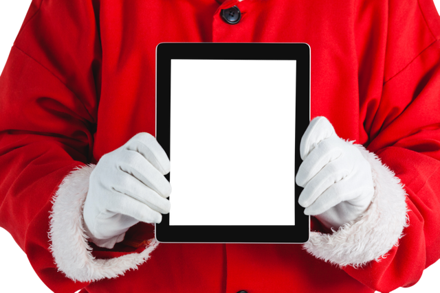 Santa Claus Holding Transparent Digital Tablet - Download Free Stock Videos Pikwizard.com