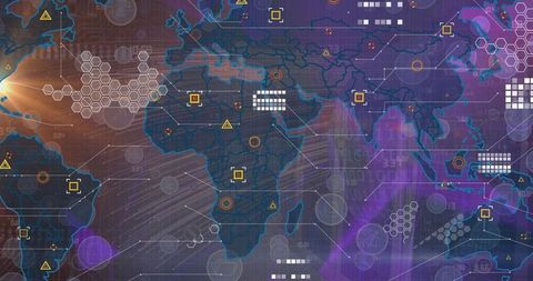 Global Network Connections and Data Visualization Map - Download Free Stock Images Pikwizard.com