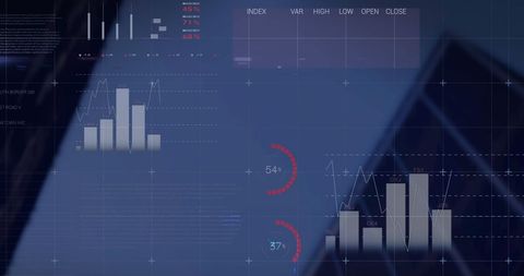 Futuristic Financial Analytics with Digital Charts and Graphs - Download Free Stock Images Pikwizard.com