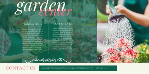 Woman Watering Plants in Garden Center Display - Download Free Stock Templates Pikwizard.com