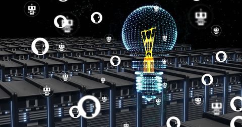 AI Chatbots and Innovation over Computer Servers in Digital Space - Download Free Stock Images Pikwizard.com