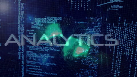 Cybersecurity Concept with Analytics and Digital Data Streams
