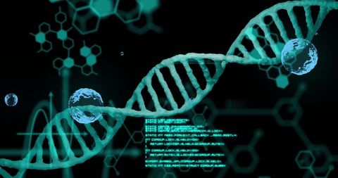 Futuristic DNA Strand Amid Digital Science Technology Background - Download Free Stock Images Pikwizard.com