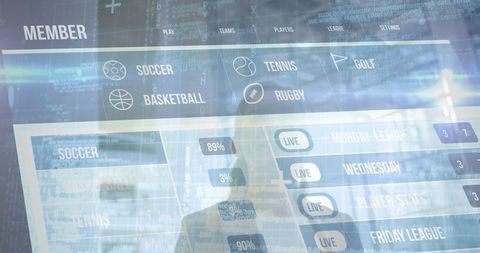 Digital Sports Interface Overlay on Businesswoman - Download Free Stock Images Pikwizard.com