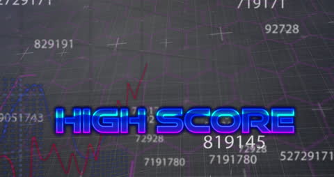 High Score Animation with Futuristic Data Graphics