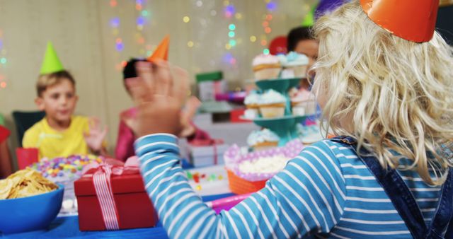 Children Celebrating Birthday Party with Cake and Gifts - Download Free Stock Images Pikwizard.com