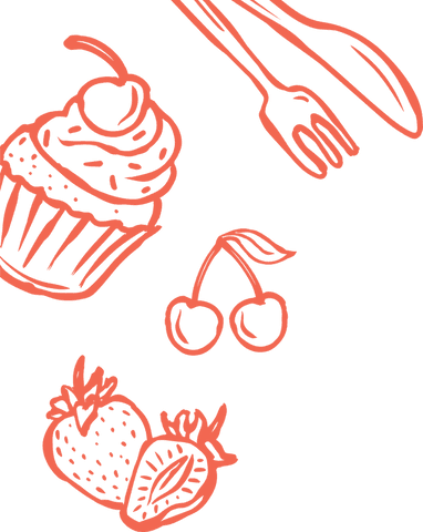 Minimalist Transparent Coral Desserts and Utensils Illustrations - Download Free Stock Videos Pikwizard.com