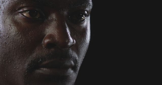 African American Man with Sweaty Face In Deep Thought - Download Free Stock Images Pikwizard.com