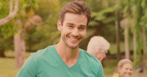 Smiling Volunteer Enjoying Outdoor Eco Conservation Activity