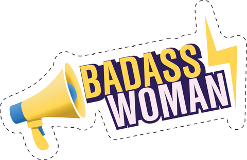 transparent badge with megaphone and lightning for strong women - Download Free Stock Videos Pikwizard.com