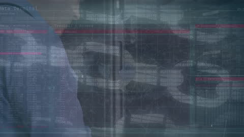 Data Security Animation with IT Technician in Server Room