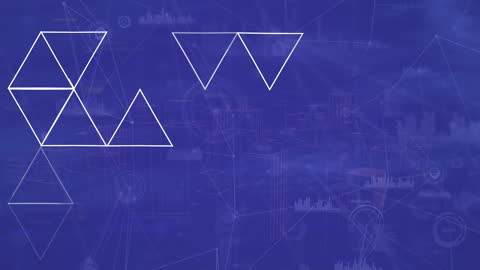 Abstract Geometric Shapes on Digital Technology Background