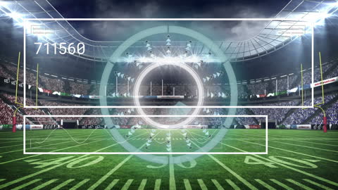 Digital Overlay on Sports Stadium with Data Analytics Theme