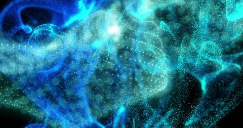 Futuristic Blue Vapor with Glowing Dot Network on Black - Download Free Stock Images Pikwizard.com