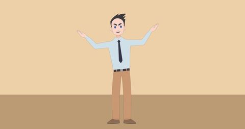 Animated Businessman Gesture Icon on Beige Background - Download Free Stock Images Pikwizard.com