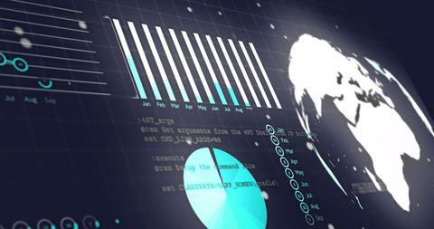 Digital interface displaying global statistical data
