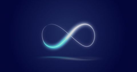 Glowing Infinity Symbol on Navy Blue Background - Download Free Stock Images Pikwizard.com