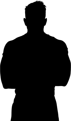 Transparent silhouette of confident rugby player with crossed arms