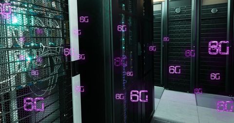 Futuristic Data Server with 6G Technology Holograms - Download Free Stock Images Pikwizard.com