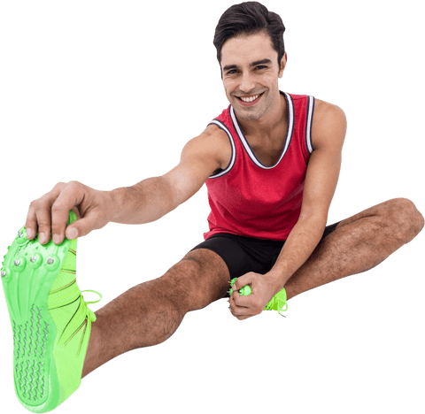 Male Athlete Stretching in Vibrant Athletic Wear on Transparent Background - Download Free Stock Videos Pikwizard.com