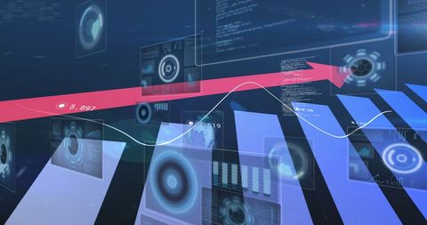Futuristic Data Analytics and Growth Interface - Download Free Stock Images Pikwizard.com