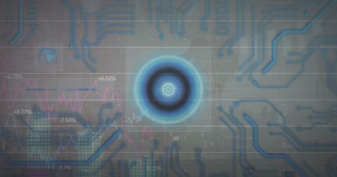 Digital Interface with Microprocessor and Cityscape Overlay - Download Free Stock Images Pikwizard.com