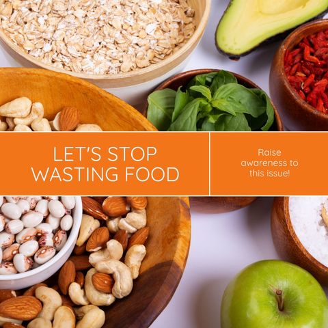 let's stop wasting food campaign composition - Download Free Stock Templates Pikwizard.com
