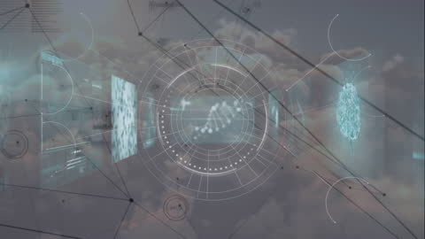 Futuristic Digital Network with Data Interface