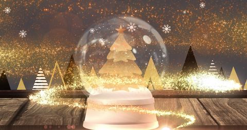 Christmas Snowflake Magic with Glittering Snow Globe