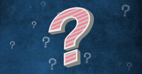 Pink Striped Question Mark on Blue Background - Download Free Stock Images Pikwizard.com