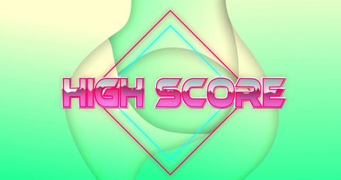 Retro High Score Design on Green Abstract Background