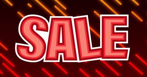 Bold Retro Sale Banner with Glowing Light Trails