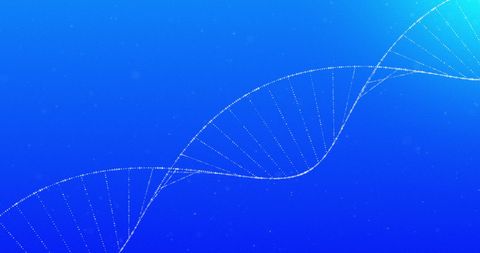 Glowing Double Helix DNA Strand on Blue Background - Download Free Stock Images Pikwizard.com