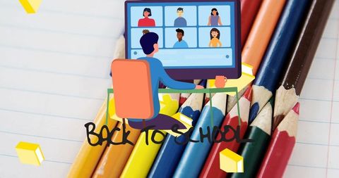 Online Learning Back to School with Virtual Class on Screen - Download Free Stock Images Pikwizard.com