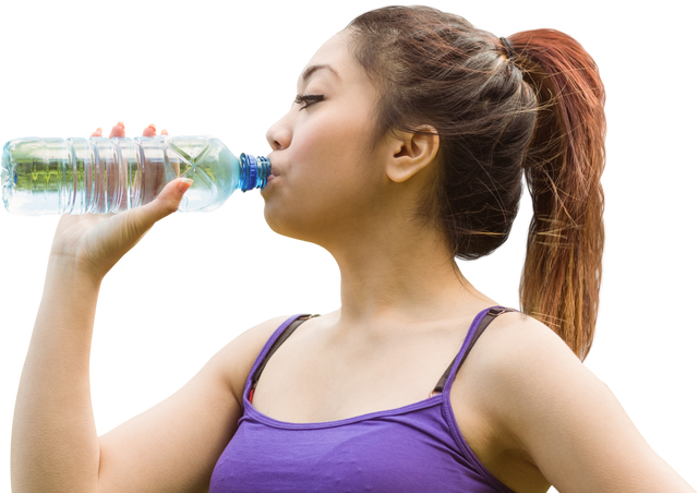 Healthy Young Woman Drinking Transparent Water Bottle Outdoors - Download Free Stock Videos Pikwizard.com