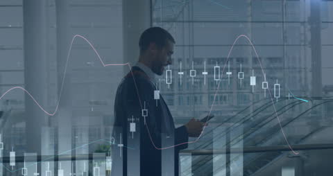 Businessman Analyzing Financial Data on the Move