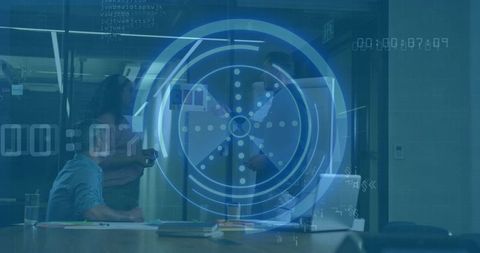 Innovative Technology Team Collaborating in Futuristic Office