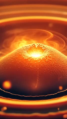 Molten Mound Pulsing with Radiant Rings and Drifting Embers Vertical Loop